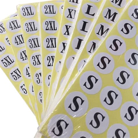 13cm Size Paper Sticker Labels For Clothing Size Adhesive Printed Tag