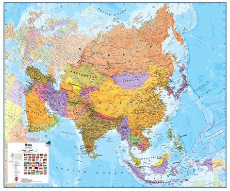 Wall Map Of Asia Large Laminated Political Map Vrogue
