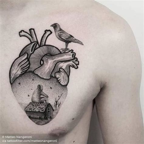 Tattoo Tagged With Anatomical Heart Anatomy Blackwork Chest