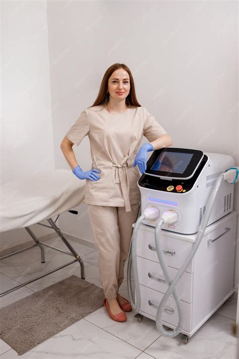Premium Photo Beautician With Ultrasound Device For Face And Skin