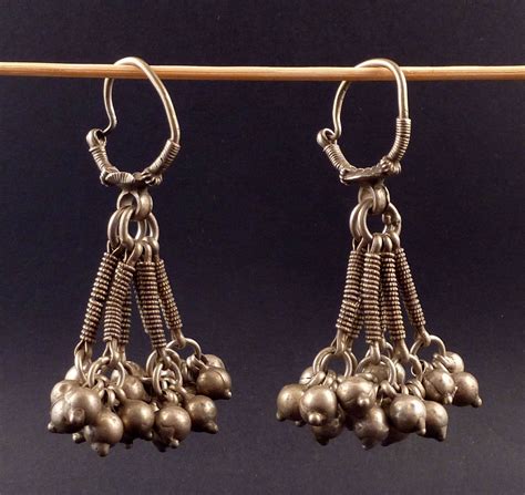 Indian Tribal Ethnic Earrings Silver Indian Jewelry