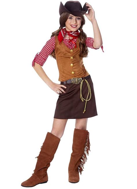 Wild West Cowgirl Costume Girls Gunslinger Fancy Dress Costume