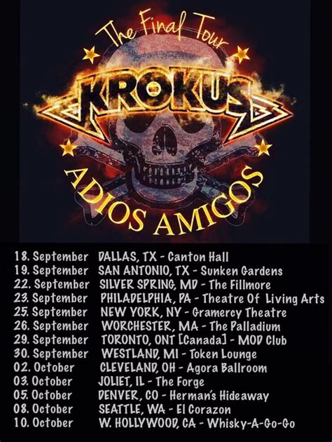 Krokus - The Final Tour - 05/10/2020 - Denver - Colorado - United ...