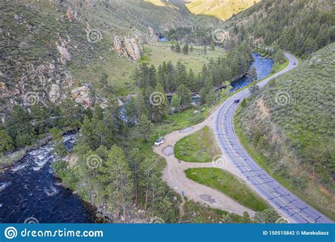 Poudre River Canyon Aerial View Stock Photo Image Of Colorado