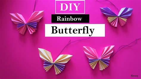 Rainbow Butterfly Diy Paper Butterfly Origami How To Make Paper