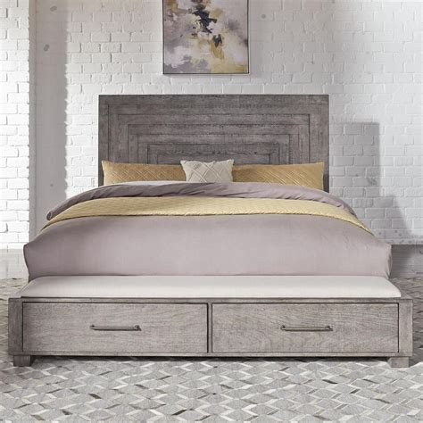 Liberty Furniture Modern Farmhouse 406 Br Ksb Contemporary King Storage Bed With 2 Footboard