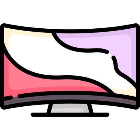 Curved Monitor Special Lineal Color Icon