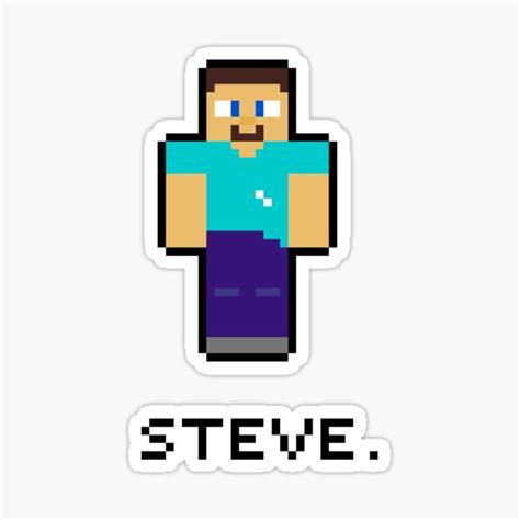Minecraft Steve Sticker For Sale By Ailish11 Redbubble