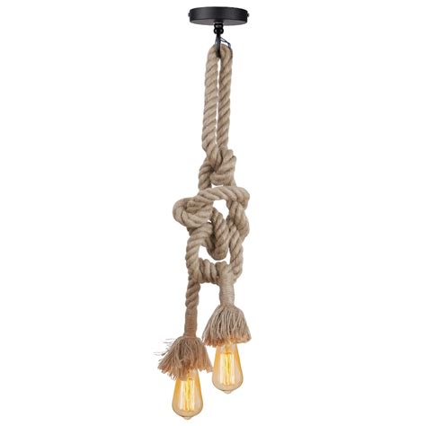 Retro Rope Hanging Lamps Loft Vintage Pendant Lamp Restaurant Bedroom
