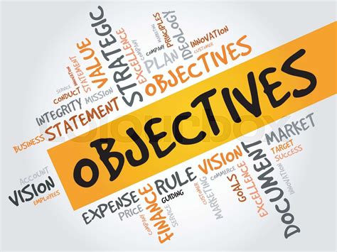 Objectives Word Cloud Stock Vector Colourbox