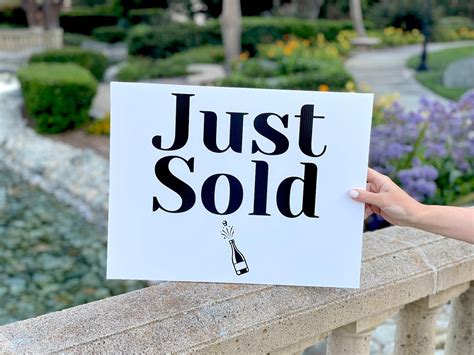 Sold Sign Real Estate Double Side Just Sold Signs Said Yes Etsy