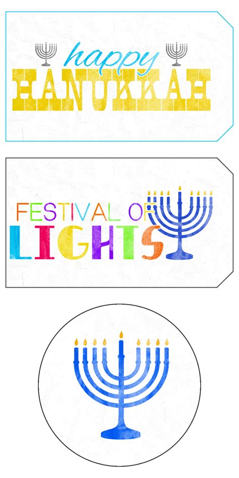 Free Happy Hanukkah Printable Tags Part 1 Free Pretty Things For You