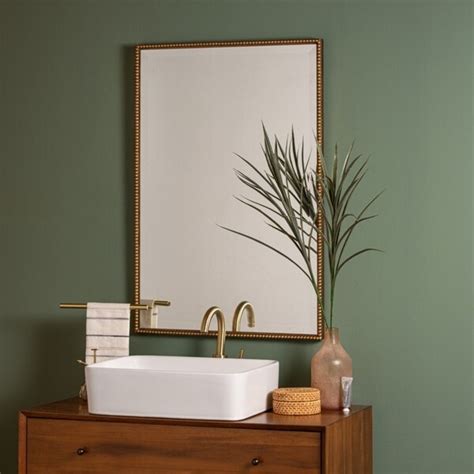 Hooks at top to hang. Shop Kenddle bathroom wall accent mirror rectangle modern ...