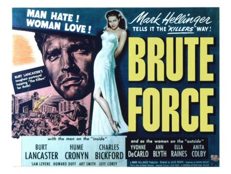 Brute force movie free online. Beverly in Movieland: Burt Lancaster: Raw! Rugged! Ruthless!