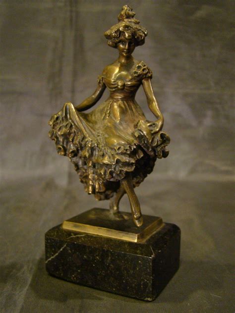 Antique Bronze Sculpture Of Victorian Woman Dancing From Finerchoice On