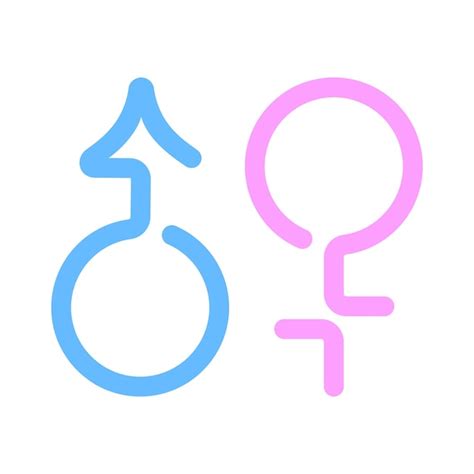 premium vector gender symbols male and female line icons hand drawn simple vector blue and