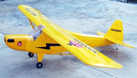 Nitromodels J3 Cub 100cc Gas Rc Plane Kit Yellow Rc Remote Control Radio