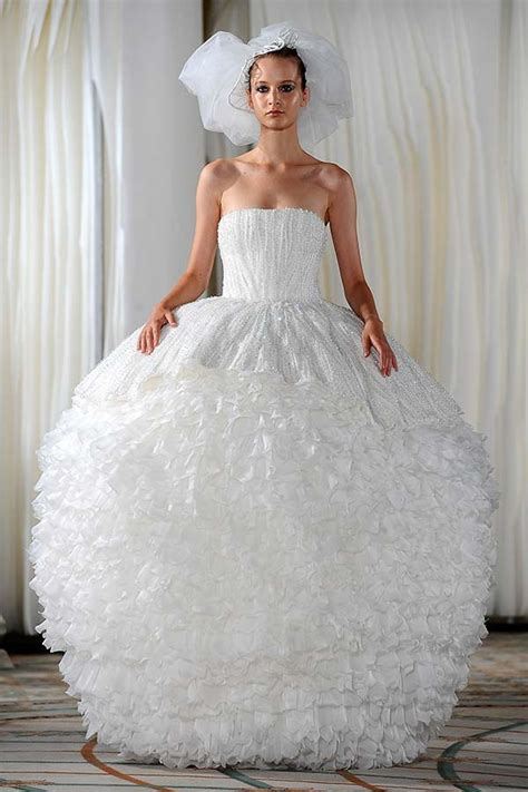 Many classic wedding dress designers will create updated versions of patterns that could have been worn decades ago — for example, full skirts and satin fabrics à la the 1950s — or dresses that are a nod to historical fashion icons, such as grace kelly, audrey hepburn, and jackie o. 9 of the most sublime, expensive and over the top wedding ...