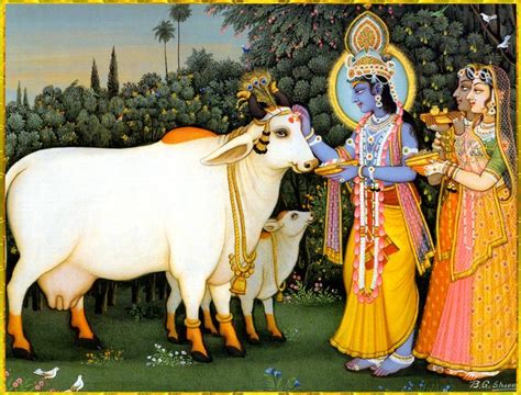 Radha Krishna Krishna Art Cow Happy Vasu Baras
