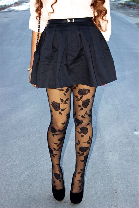Flower patterned tights are can be worn all. Rose Tights on Storenvy