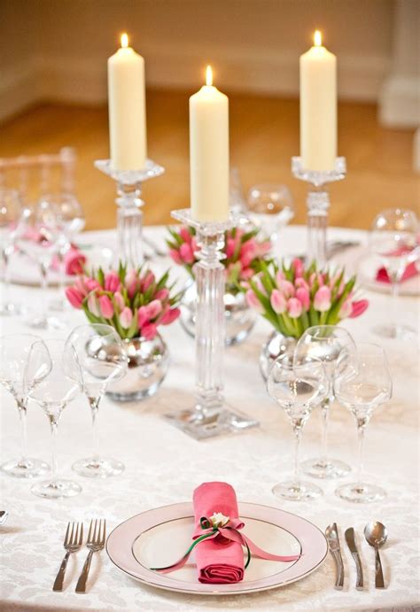 Try hurricane lamp candle holders,. Candles with clear candle holders and the cutest pink ...