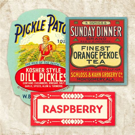 Vintage Food Labels Vintage Labels Printable Ephemera Instant Etsy