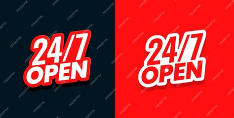 Free Vector | 24 hour open service red sticker template business promo