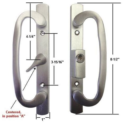Sliding Glass Patio Door Handle Set Mortise Type A Position Keyed