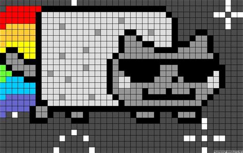 Black And Whitegrey Nyan Cat With Sunglasses Alpha