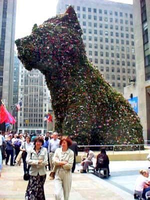 In the summer of 2000, the statue traveled to new york city for a temporary exhibition at rockefeller center. Jeff Koons' Puppy, Rockefeller Center 2000 the same one ...