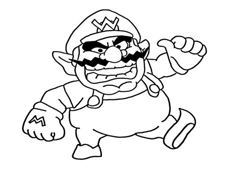 Wario Mario Coloring Pages Free Printable Coloring Pages