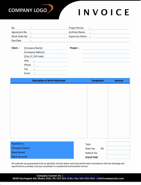 Company name, address, email, and phone number. 9 Contractor Invoice Template In Editable form ...