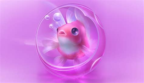Shu Little Fish Fish Cute Digital Fantasy Pink Eyes Sweet Hd