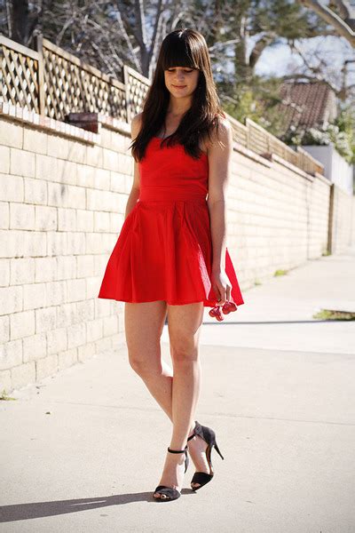 Red Dress With Black Heels
