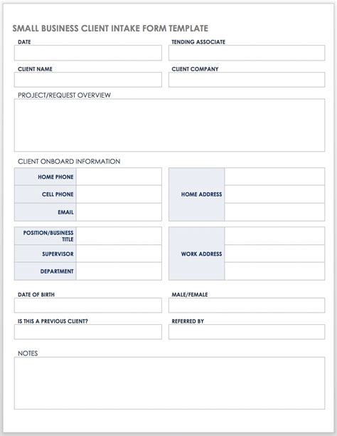 Free Client Intake Templates And Forms Smartsheet