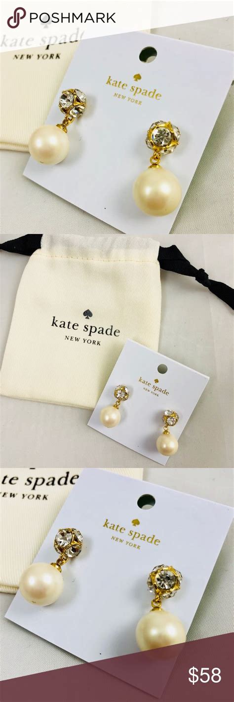 New Kate Spade Pearl And Crystal Drop Earrings Crystal Drop Earrings