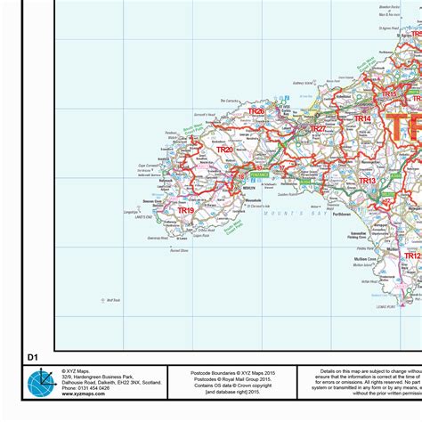 South West England Postcode District Wall Map Locked PDF XYZ Maps