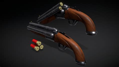 Triple Barrel Shotgun Buy Royalty Free 3D Model By Alex Gomes