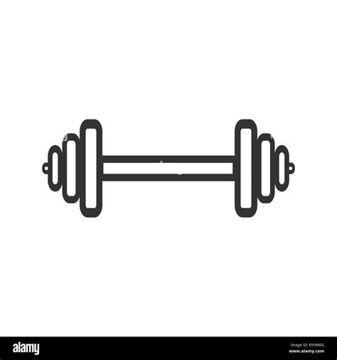Dumbbell Icon Barbel Icon Fitness Sign Vector Illustration Flat