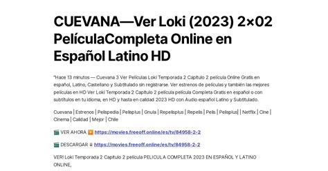Cuevana—ver Loki 2023 2×02 Películacompleta Online En Español Latino Hd
