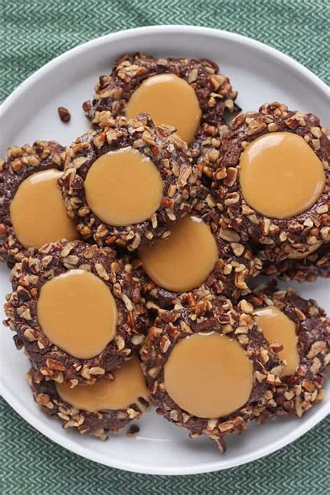 Turtle Thumbprint Cookies Recipe One Sweet Appetite
