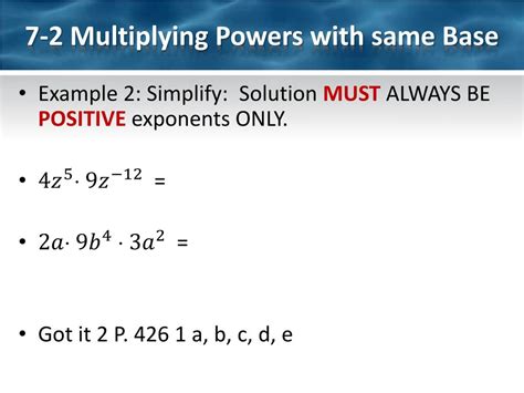 Ppt 7 2 Multiplying Powers With Same Base Powerpoint