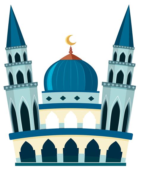 A Beautiful Mosque On White Background 444942 Vector Art At Vecteezy