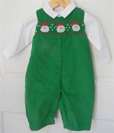 Boy Christmas Smocked Longall With Shirt By Classicstitchesstl On Etsy