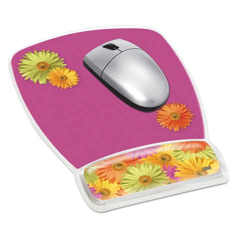 Fun Design Clear Gel Mouse Pad With Wrist Rest 68 X 86 Daisy Design