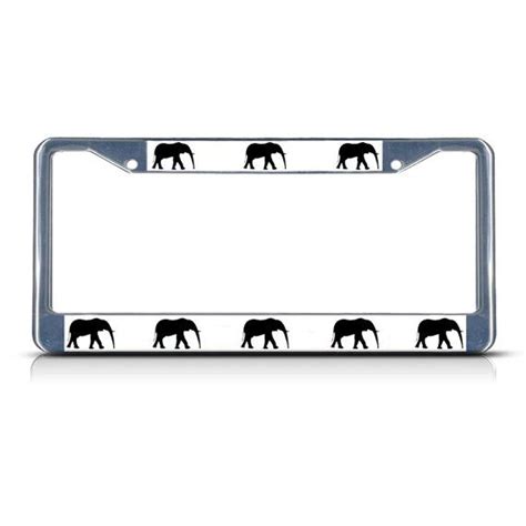 Elephants Elephant Animal Chrome Heavy Duty Metal License Plate Frame