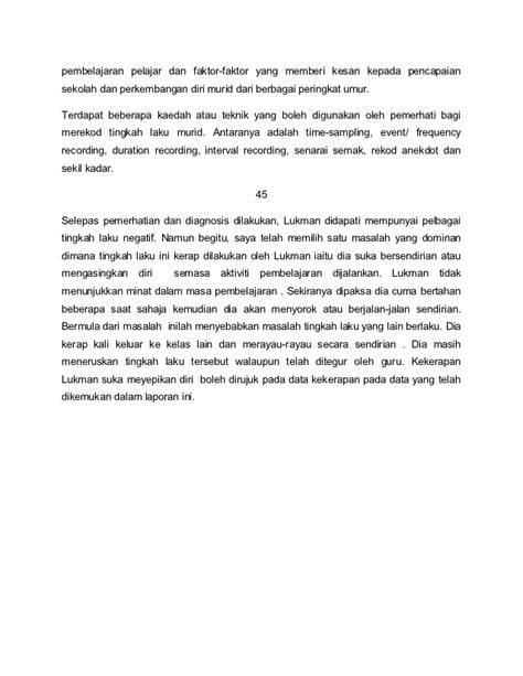 10 contoh sikap menunjukkan persatuan dan kesatuan juga yang tidak. CONTOH LAPORAN KAJIAN KES TINGKAH LAKU