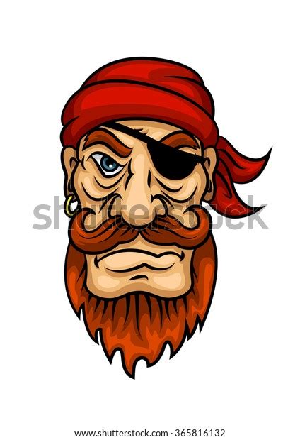 Cartoon Portrait Redhead Pirate Sailor Character Stock Vector Royalty