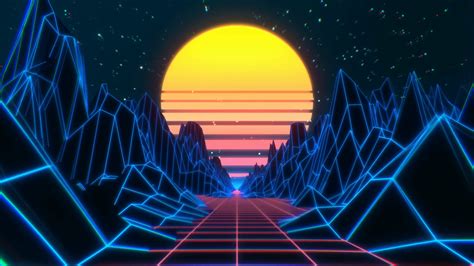 80s Retro Futuristic Sci Fi Seamless Loop Retrowave Vj Videogame