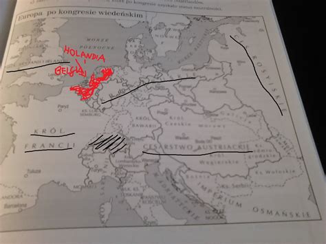 1. Na mapie przedstawiającej Europę po kongresie wiedeńskim:a) podkreśl